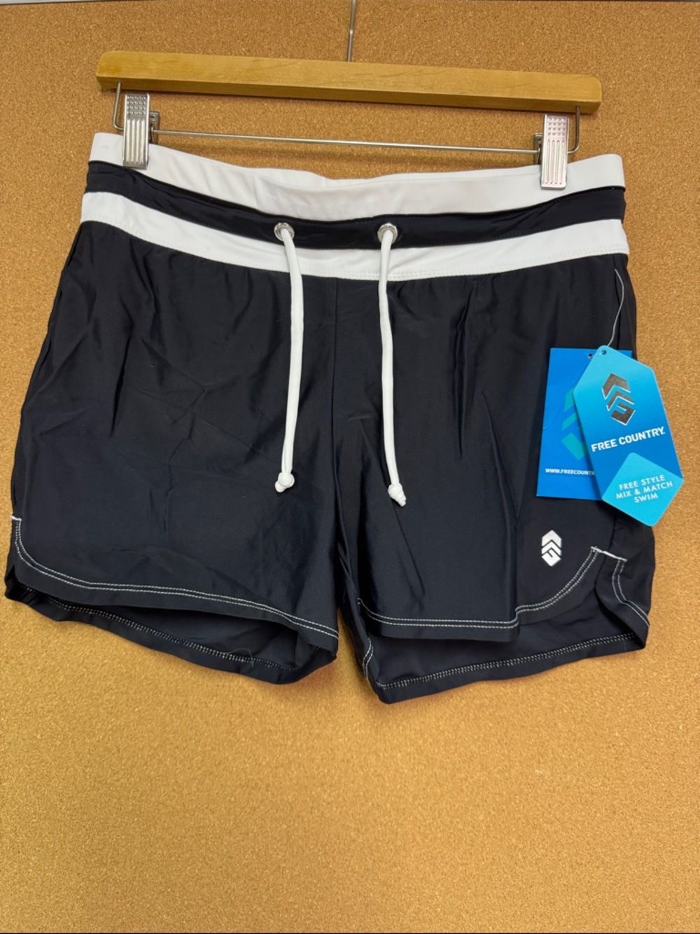 Free Country Black Athletic Shorts with White Waistband